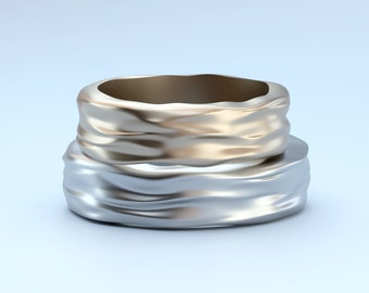 Textured Wedding Band Ring 3D Model: Jewelry CAD STL File