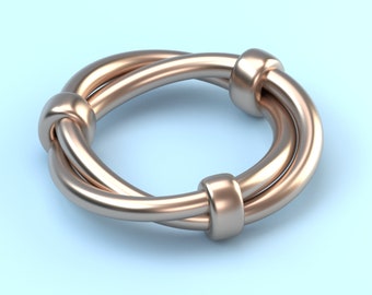 Three Knots Ring STL File: 3D Jewelry Design (Digital Download)
