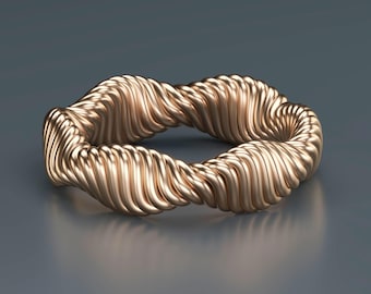 Twisted Band Ring 3D model file for printing_Ring STL
