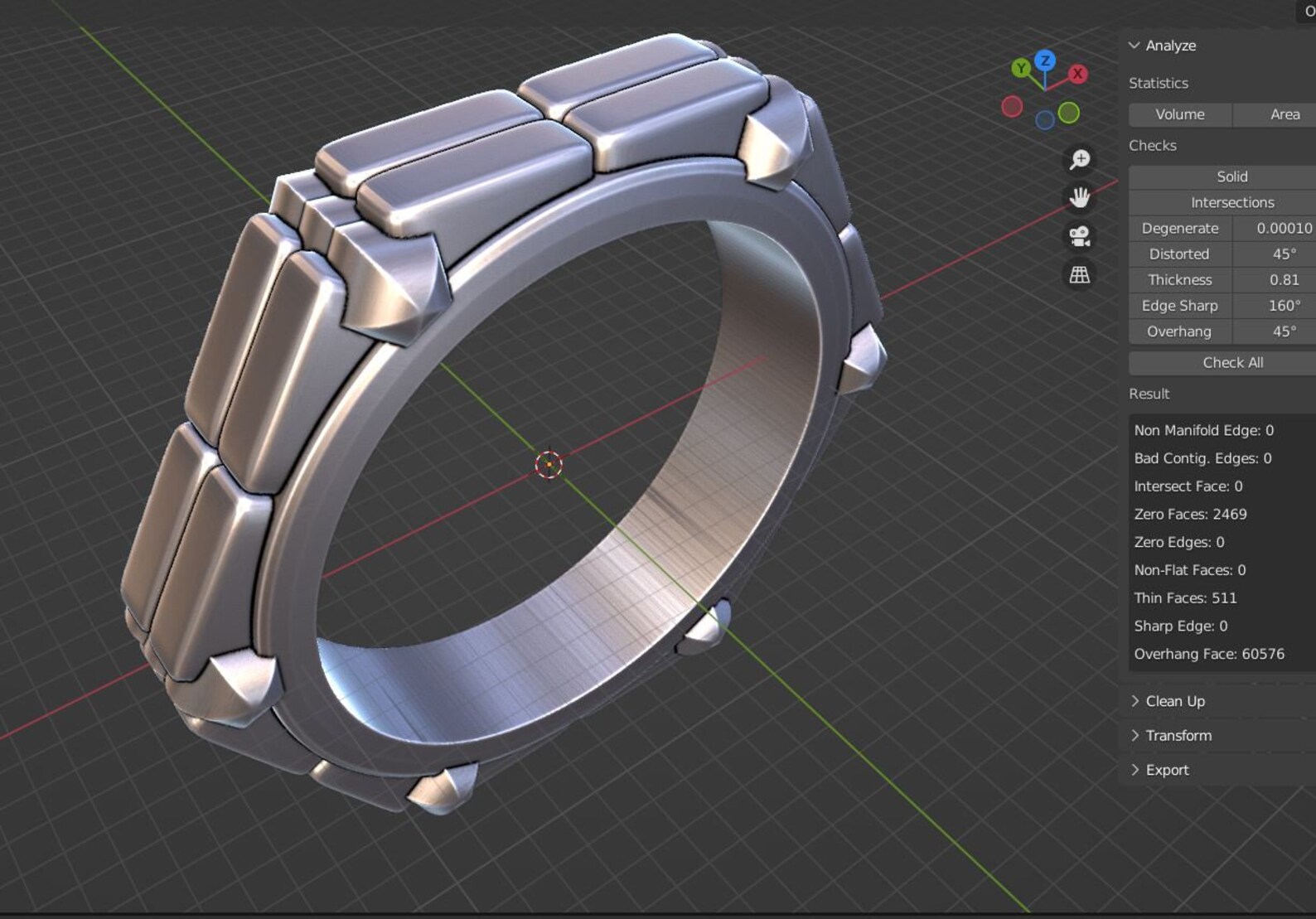 STL 3D Model Jewelry CAD File for 3D Printing/cnc/ Hexagon Ring / 3D