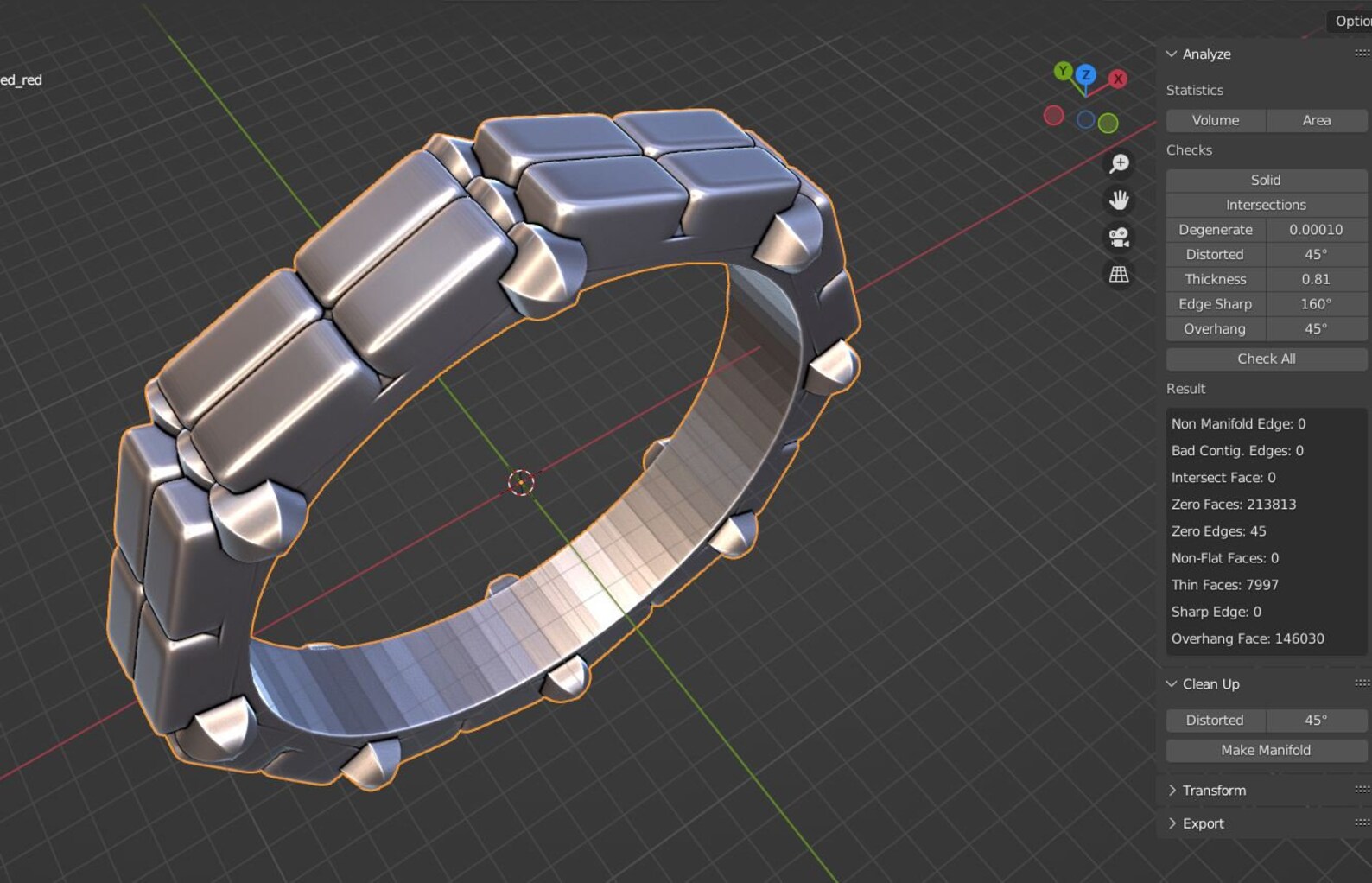 STL 3D Model Jewelry CAD File for 3D Printing/cnc/ Octagon Ring /3D