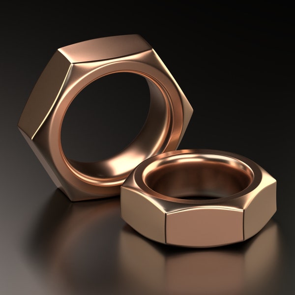 STL 3D model Jewelry CAD file for 3D printing/CNC/Screw Nut ring/3D jewelry/file for 3D printing/Jewelry Design