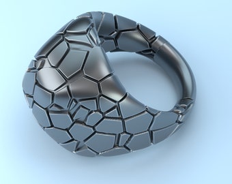 STL 3D model Jewelry CAD file for 3D printing/CNC/soft twisted lines ring/3D jewelry/Jewelry Design