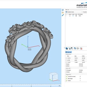 Flower Ring STL File: 3D Jewelry Design (US Size 8) image 11