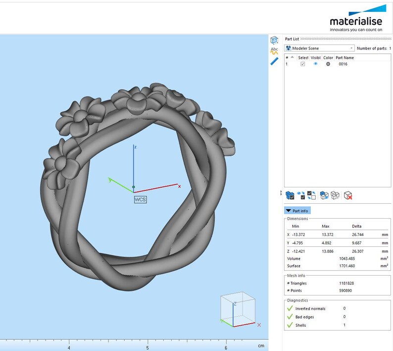 Flower Ring STL File: 3D Jewelry Design (US Size 8) image 11