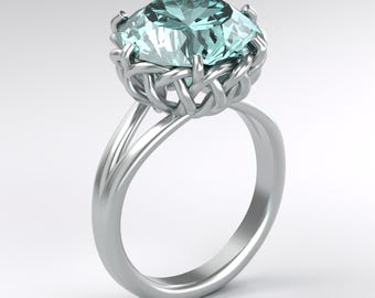 Diamond Engagement Ring STL File: 3D Jewelry Design (Digital Download)