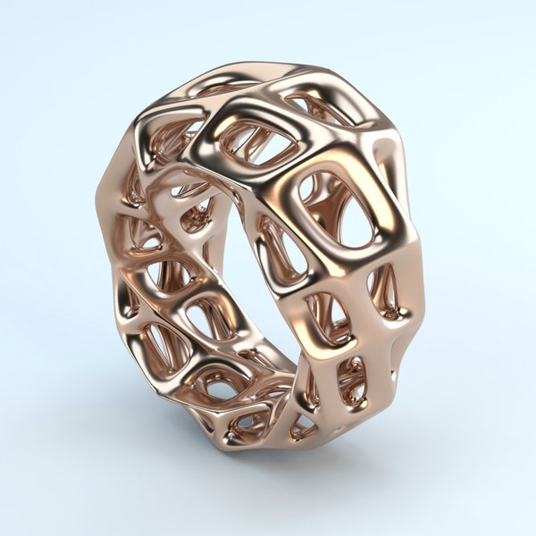 STL 3D model/ Jewelry CAD file for 3D printing//Voronoi Ring/3D Jewelry file/file for 3D printing/3D Jewelry Design