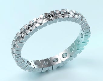 Jewelry 3D model file for 3D printing Row Band Ring STL