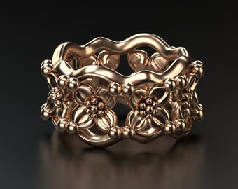 STL 3D model/ Jewelry CAD file for 3D printing//Flower Ring/3D Jewelry file/file for 3D printing/3D Jewelry Design