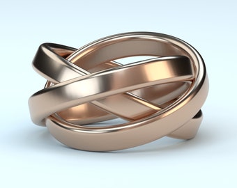 STL 3D model Jewelry CAD file for 3D printing/CNC/twisted ring/3D jewelry/wedding ring/file for 3D pinting/jewelry cad/