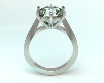 Classic Diamond Ring 3D Model: Jewelry CAD File (STL)