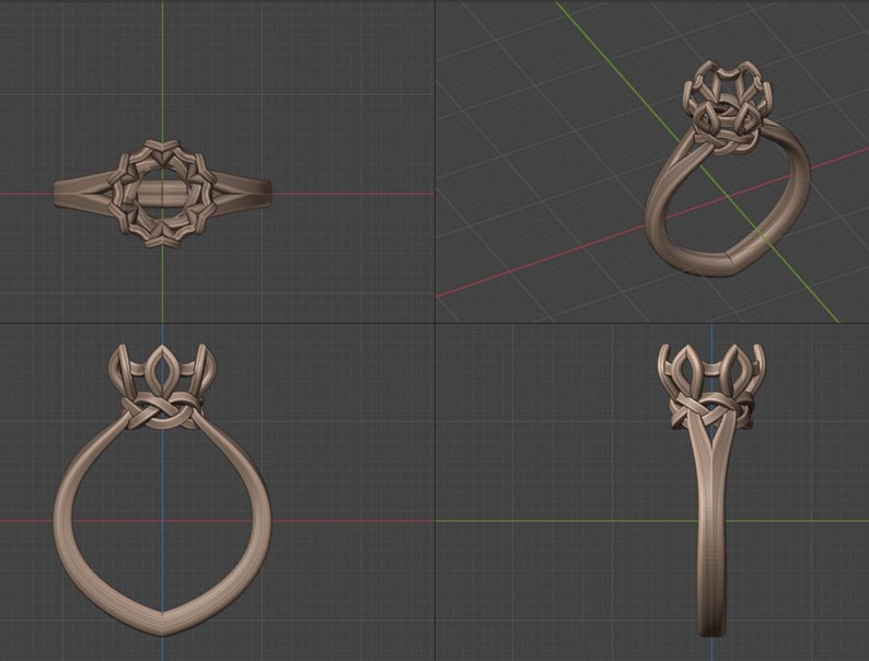 STL 3D Model Jewelry CAD File for 3D Printing/cnc/ Classic Ring / 3D