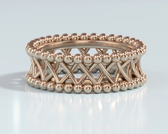 3D Printable Ring CAD File: Geometric Jewelry Design (STL)