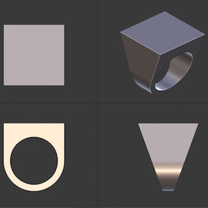 Cube Ring STL File: 3D Print Jewelry CAD Model (Digital Download)