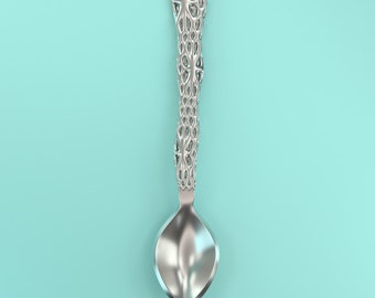 STL 3D model/ spoon CAD file for 3D printing//Lace spoon design /3D Jewelry file/file for 3D printing/3D Jewelry Design/3D printable