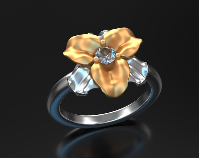 Flower Ring STL File: 3D Jewelry Design for Printing