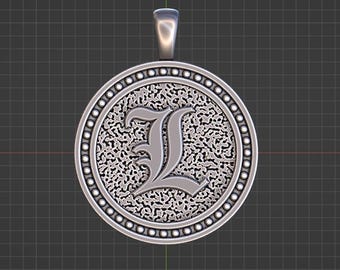 3D Model | STL file | Personalised Letter Coin Pendant