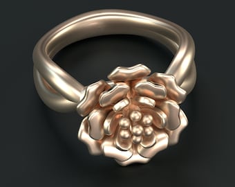 STL 3D model/ Jewelry CAD file for 3D printing//Flower  Ring/3D Jewelry file/file for 3D printing/3D Jewelry Design/3D printable