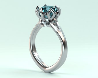 3D Printable Ring STL Model: Floral Filigree Design (US 7 1/4) (Digital Download)