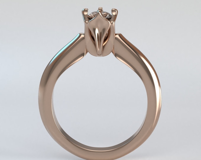 Classic Diamond Ring 3D Model: Jewelry CAD File (STL)