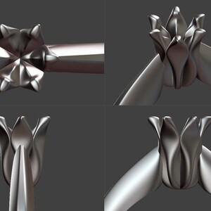 Tulip Ring
3D Ring
Engagement Ring
3D Printable file
STL
CAD
Ring File for 3D Printing
Jewelry CAD Design