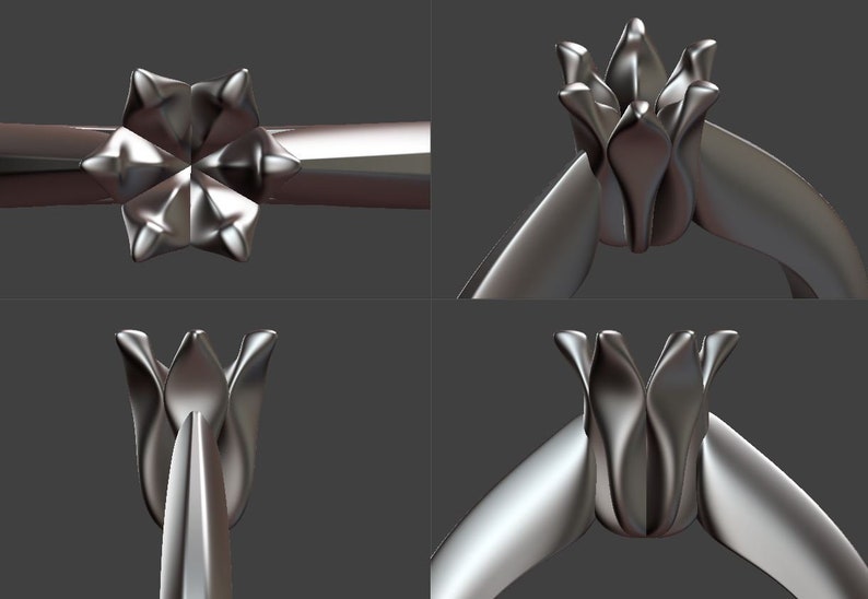Tulip Ring
3D Ring
Engagement Ring
3D Printable file
STL
CAD
Ring File for 3D Printing
Jewelry CAD Design