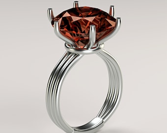 Cocktail Ring 3D Model, Jewelry CAD File (STL)