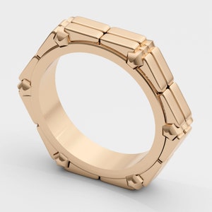 Hexagon Ring 3D Model: Jewelry CAD File (STL)