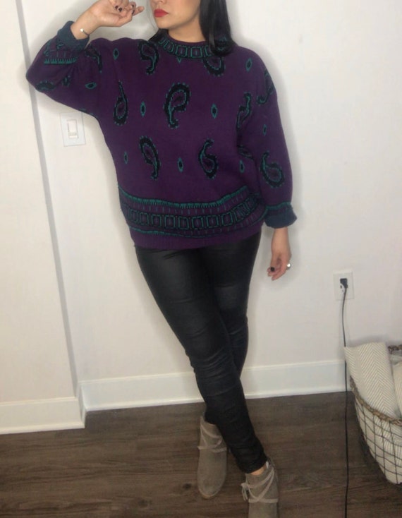 Vintage paisley pattern sweater grunge hipster punk r… Gem