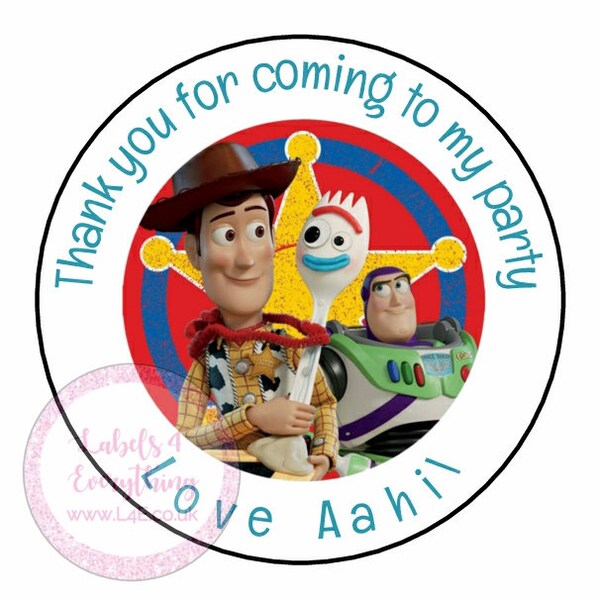 Personalised Toy Story 4 Forky Woody Buzz Thank You For Coming To My Birthday Party Sweet Box Chocolate Coins Gift Sweet Cone