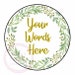 Personalised Green Gold Wreath Exotic Watercolour Flowers Thank You Party Stickers Sweet Cones Treat