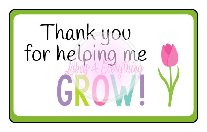 THANK YOU FOR Helping Me Grow Gift Stickers Novelty Teacher End Of Term  Labels £2.70 - PicClick UK