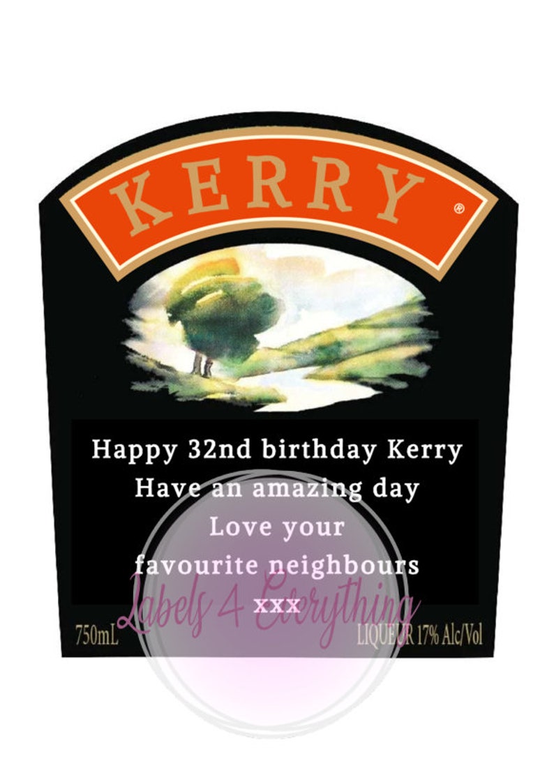 Personalised Baileys Irish Cream Bottle Stickers Label Christmas Gift Novelty image 2