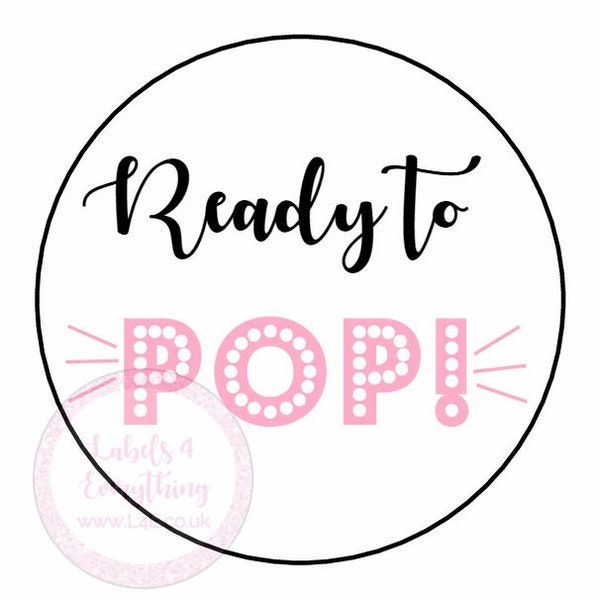 Ready To Pop Baby Shower Baby Feet Thank You Party Stickers Sweet Cones Mummy to Be Pink Blue or Lemon Yellow