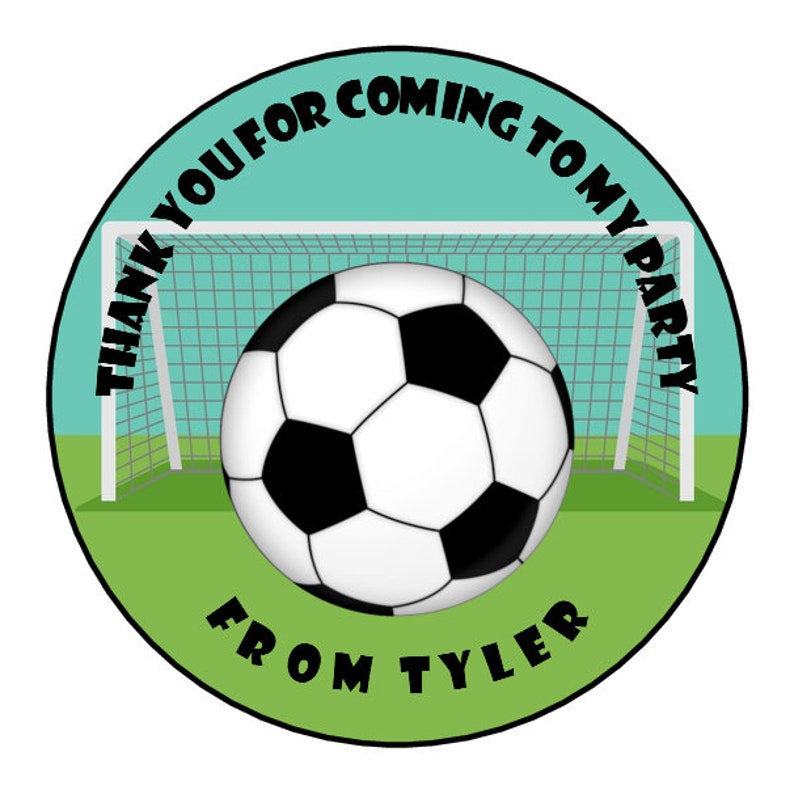 Personalised Football Thank You For Coming To My Party Stickers Sweet Cones Labels Seals Party Bags 