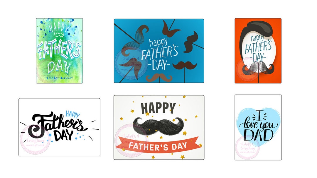 Happy Fathers Day Large Rectangle Stickers Letterbox Party Bag Sweet ...