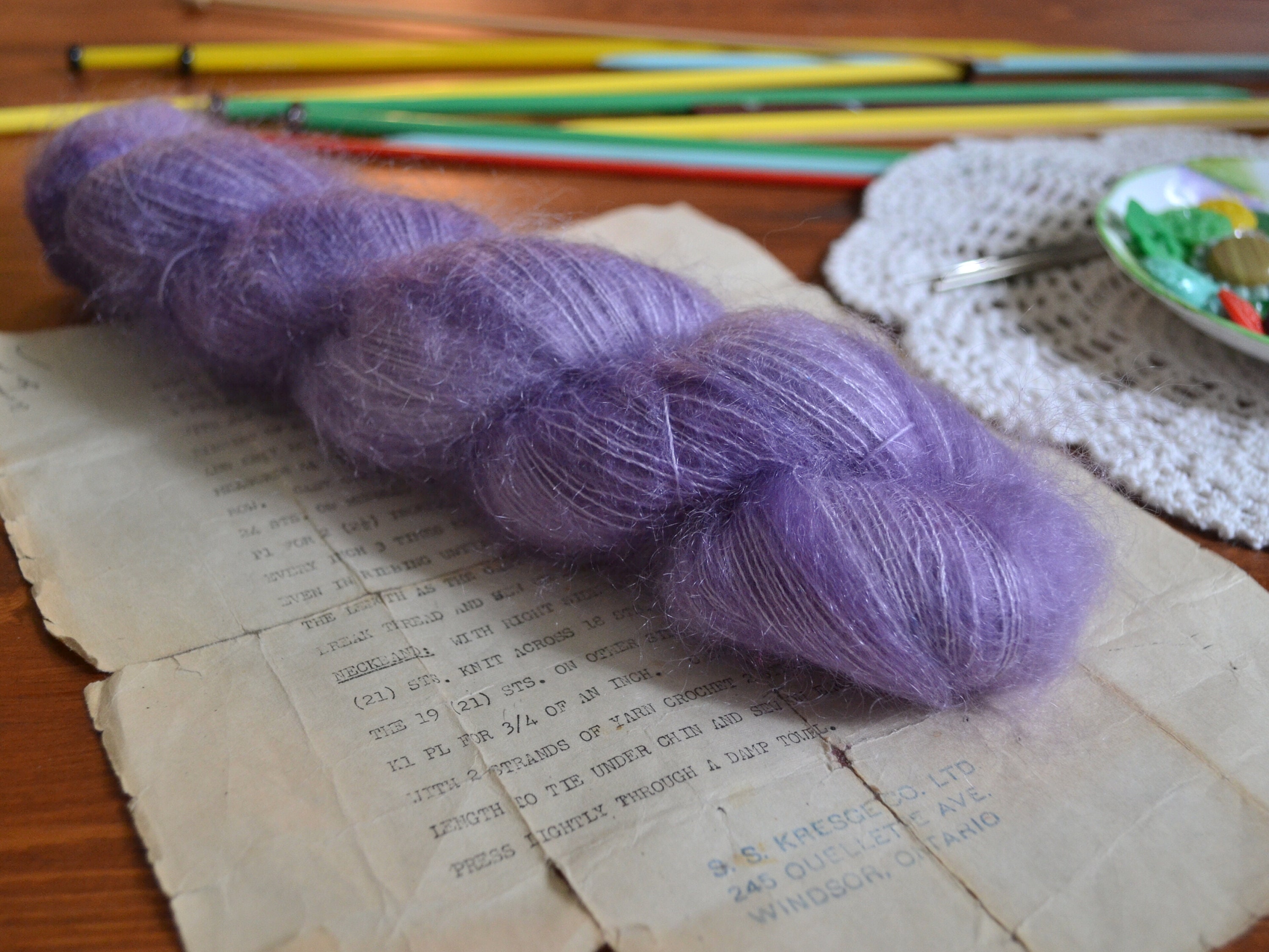 Mohair And Silk Tonal Purple Yarn Hand Dyed Yarn Purple Yarn POSSIBLY PURPLE Lace Weight