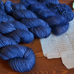 Gunslinger Hand Dyed Yarn on 80/20 Sock, DK, Worsted, Mohair