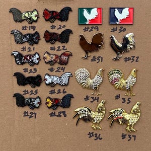 Gallo Hat Pins/Rooster Hat Pins/Keychains imagem 2
