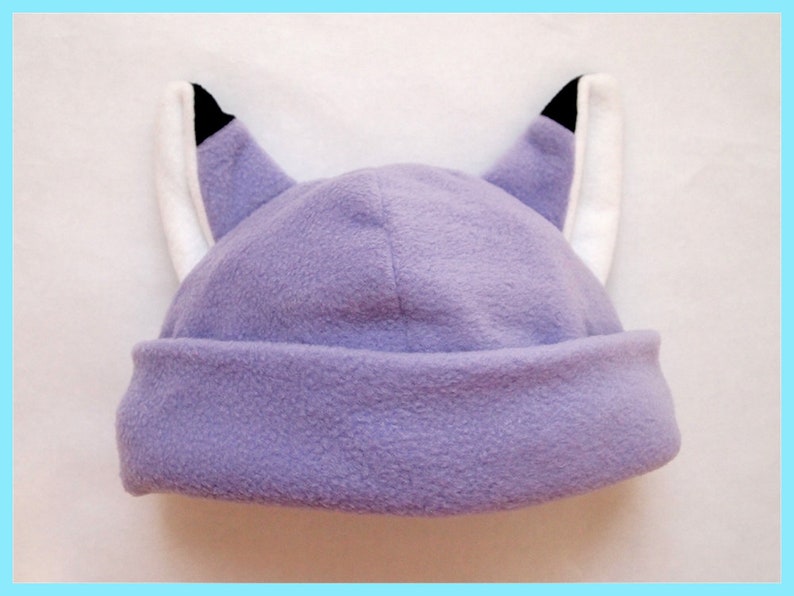 Purple Cap with Pointed Fox Ears Cute Beanie Cap Be a Fox!