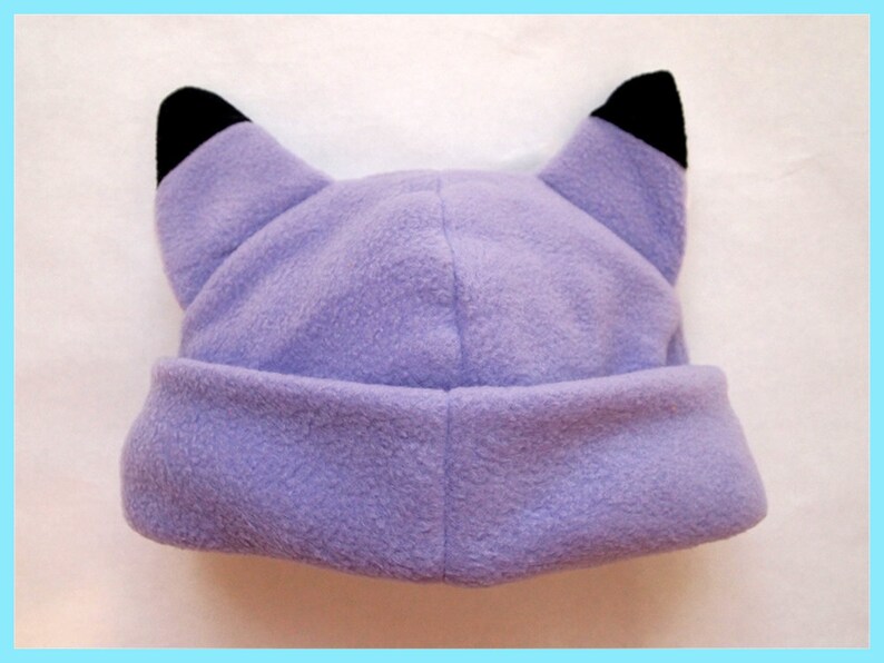 Purple Cap with Pointed Fox Ears Cute Beanie Cap Be a Fox!
