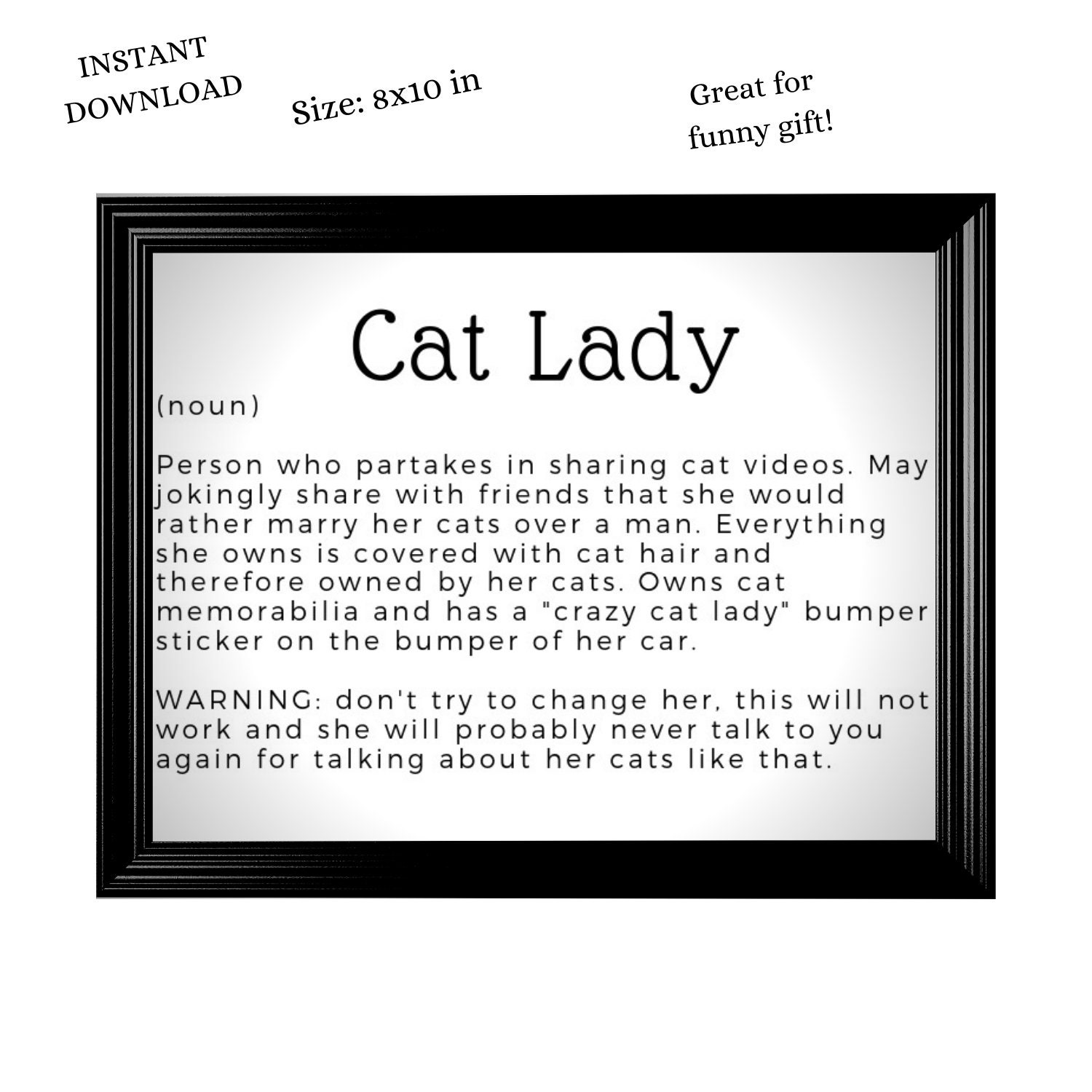 Funny Printable Wall Art for Cat Lovers - Etsy