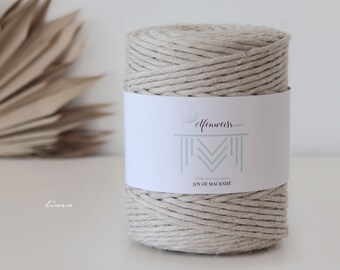 Makramee Garn Natur 1kg ca super soft Baumwolle Bastel Schnur 175m 4mm