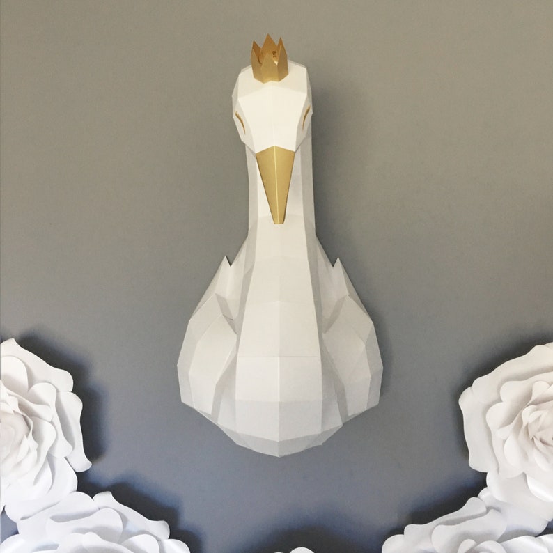 DIY KIT Swan 3D Paper Sculpture Kit Etsy