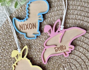 Personalized Dinosaur Easter Basket Tag | Kids' Easter Gift