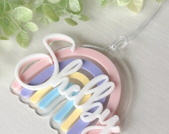 Personalised Rainbow Keyring
