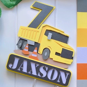 Personalised Truck Cake Topper / Construction Cake Topper