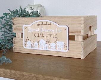 Christmas Village Crate Plaque | PLAQUE ONLY