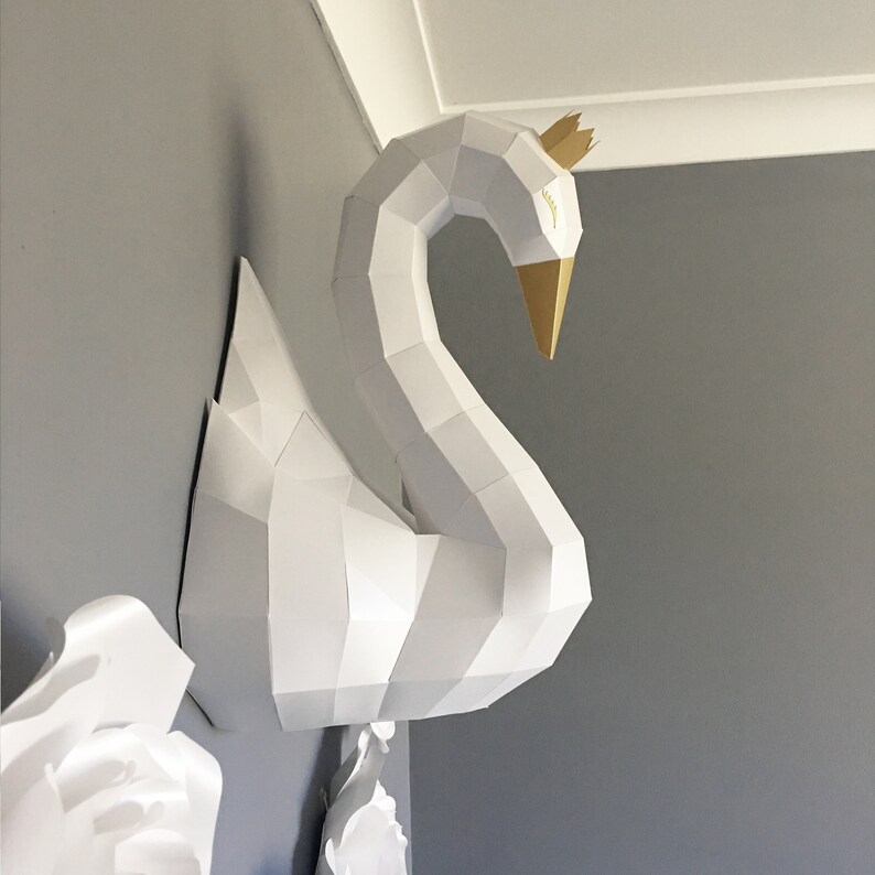 DIY KIT Swan 3D Paper Sculpture Kit Etsy