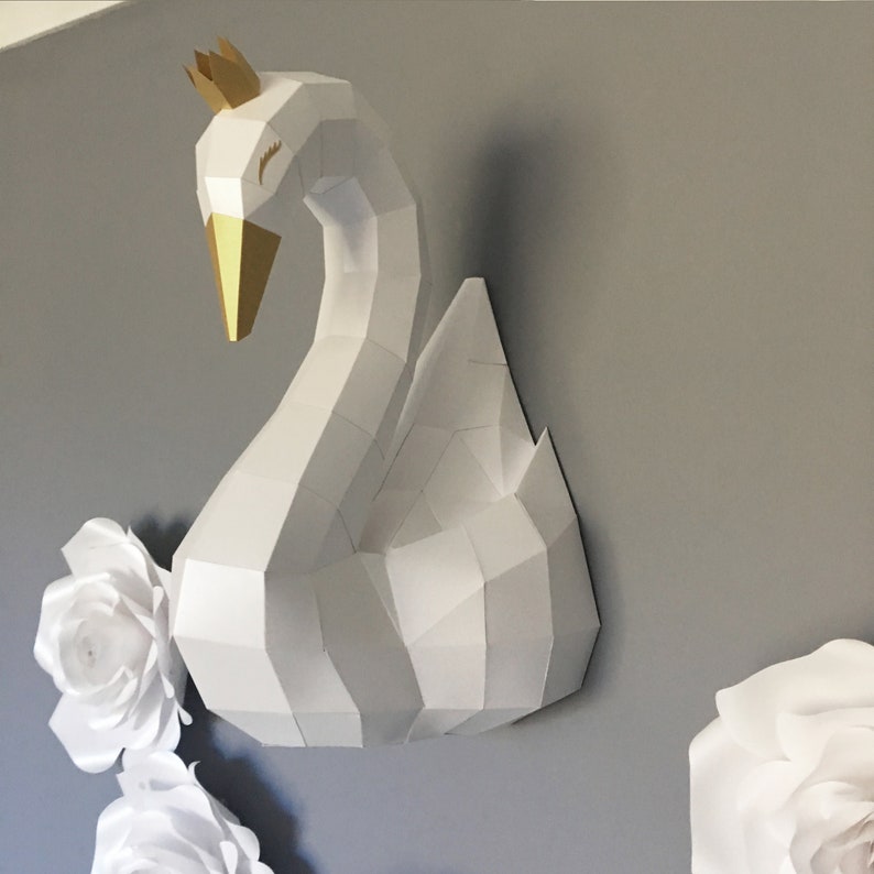 DIY KIT Swan 3D Paper Sculpture Kit Etsy